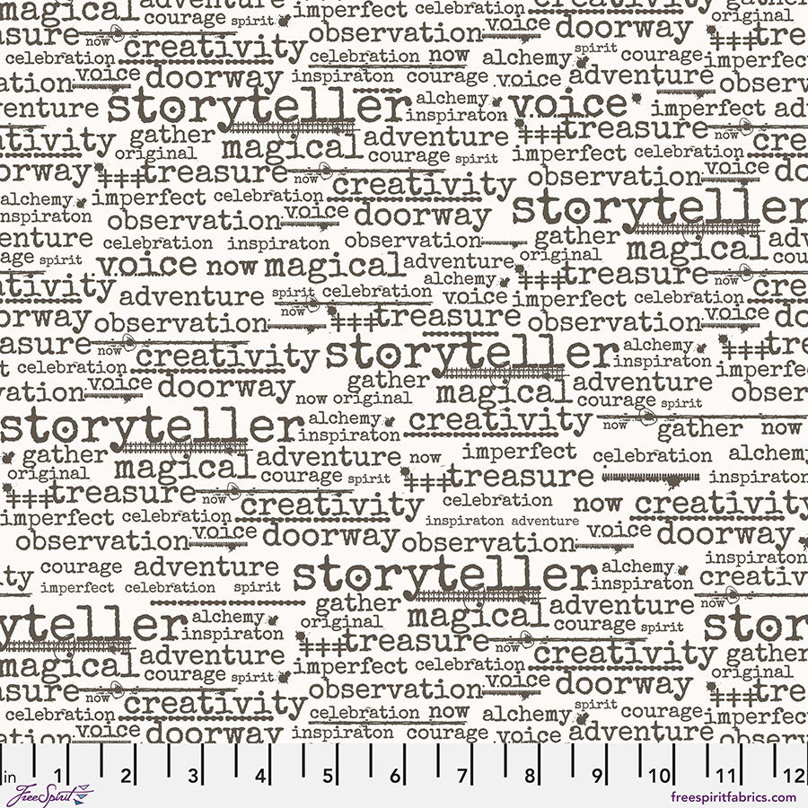 Wordster Paper Stamped Cotton Fabric - 44"/45" Per Yard