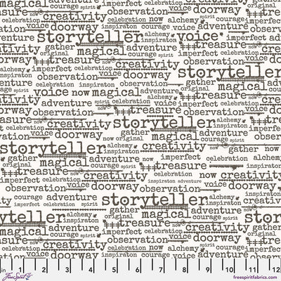 Wordster Paper Stamped Cotton Fabric - 44"/45" Per Yard