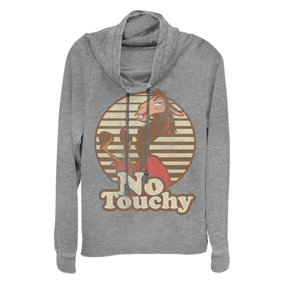 Junior's Pixar No Touchy Cowl Neck Sweatshirt