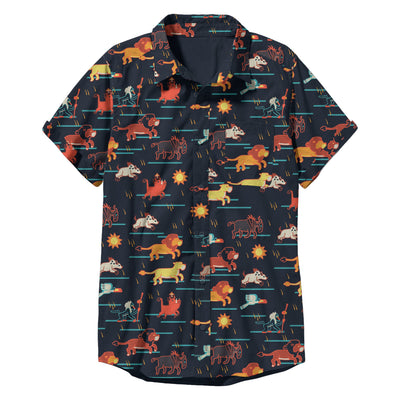 Men's Disney Lion King Character Stampede Button-Up Shirt