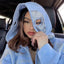 Skeleton Rhinestone Full Zip Hoodie for Women