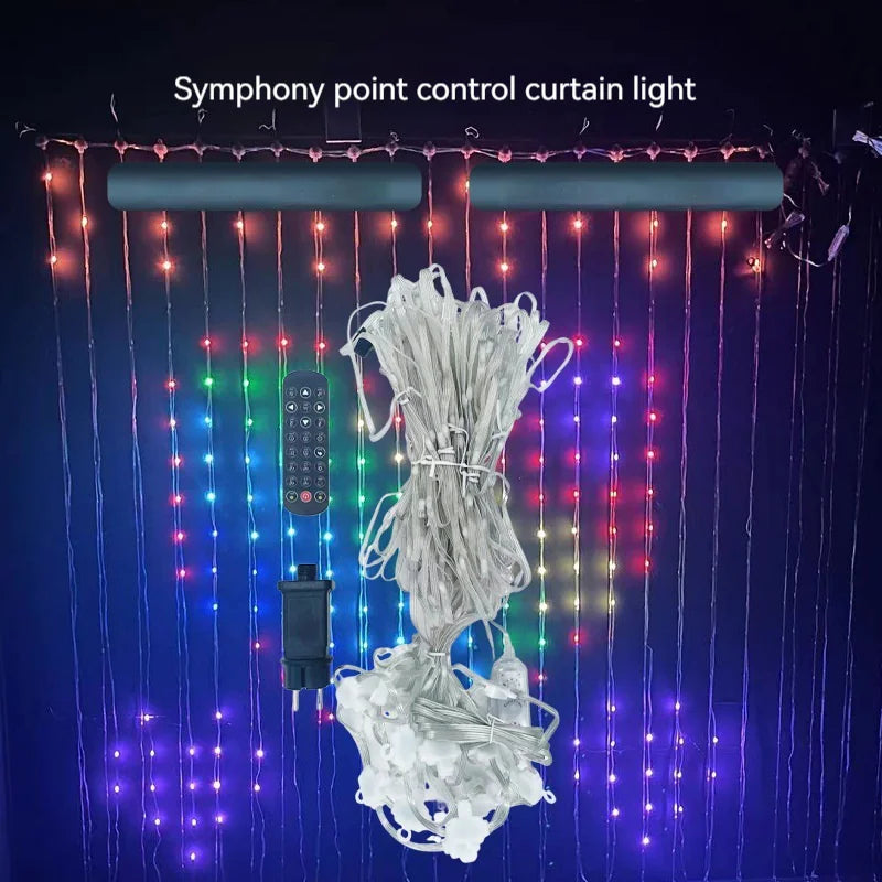 Luces de Cortina RGB Inteligentes LED Bluetooth - Guirnalda de Luces Versátil