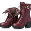 Women's Cotton-Lined Leather Martin Boots