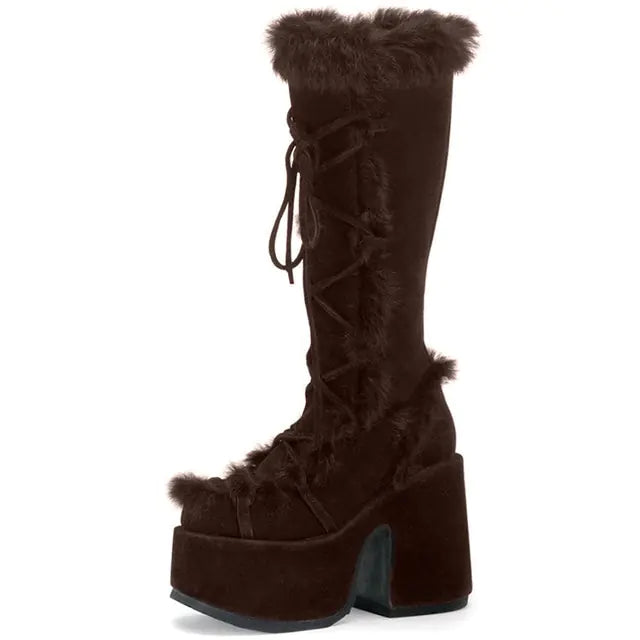 Bottes d'hiver à talons épais