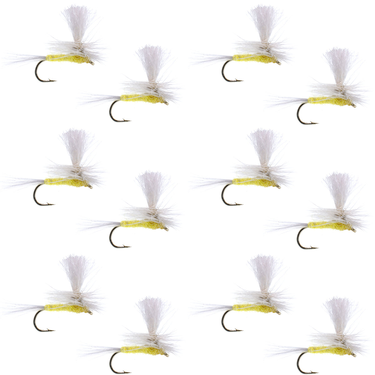 Classic Pale Morning Dun Parachute Dry Flies - 12 Pack Size 16 - Korvel
