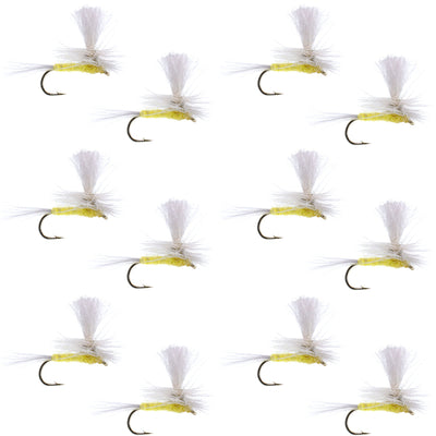 Classic Pale Morning Dun Parachute Dry Flies - 1 Dozen Size 18 - Korvel