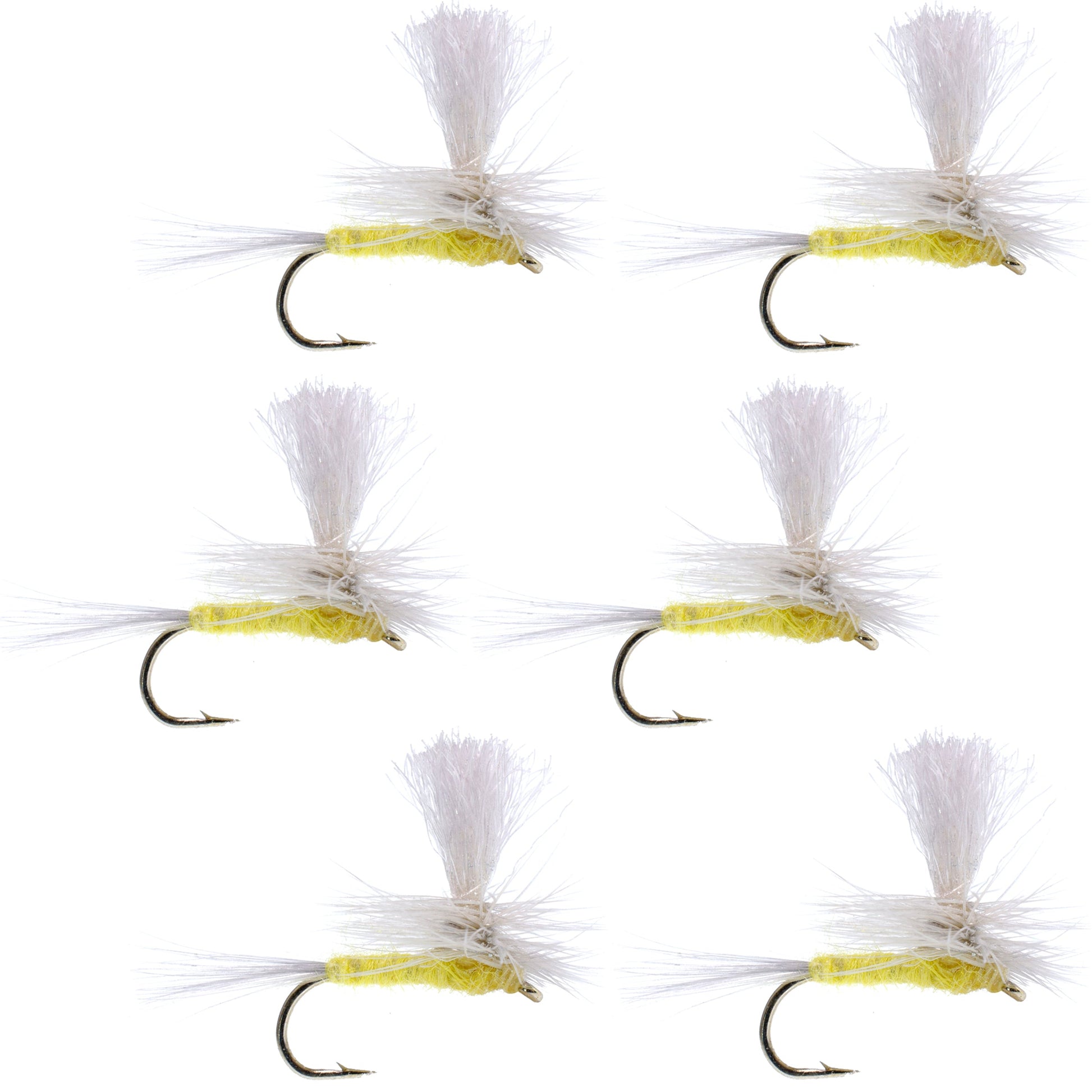 Classic Pale Morning Dun Parachute Dry Flies - Size 18 (Pack of 6) - Korvel