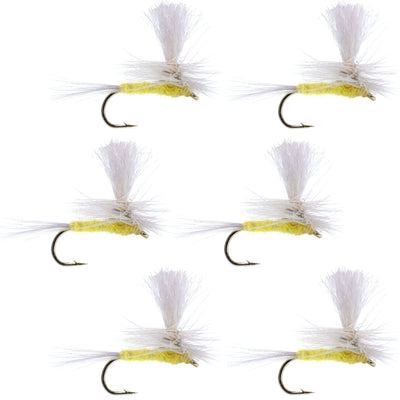 Classic Pale Morning Dun Parachute Dry Fly - Set of 6 Size 16 - Korvel