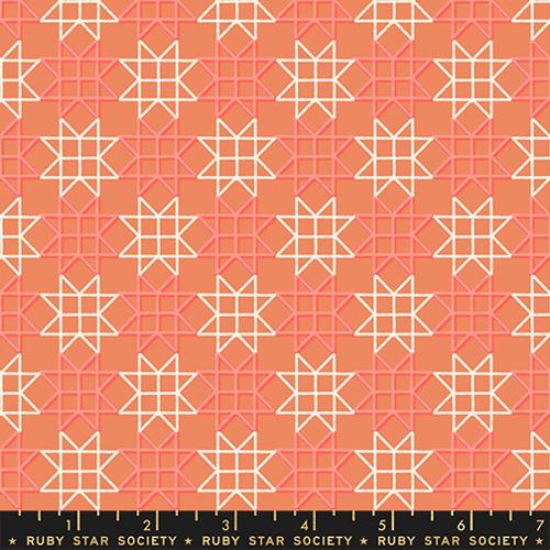 Canyon Orange Paper Star Patchwork Cotton Fabric - 43"/44" Per Yard