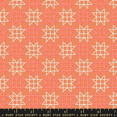 Tissu en coton patchwork étoile en papier orange Canyon - 43"/44" par yard