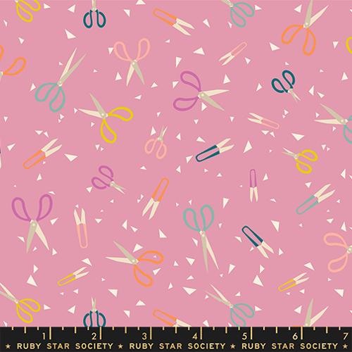 Tela de Algodón Paper Cuts 2 Rosa Ciruela - 43"/44" por Yarda