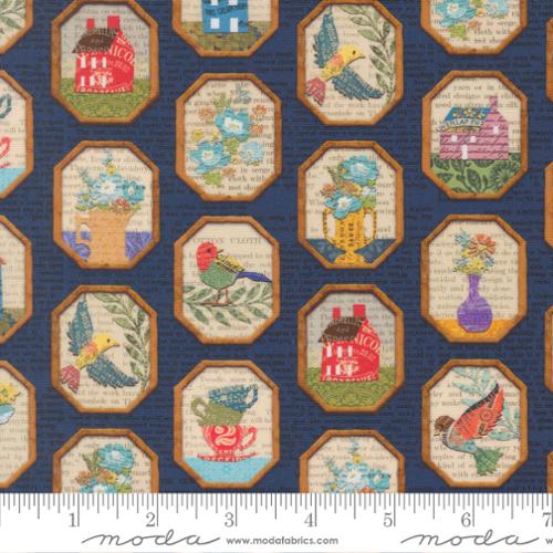 Paper Hamlet Midnight Frames Cotton Fabric - 44"/45" Per Yard