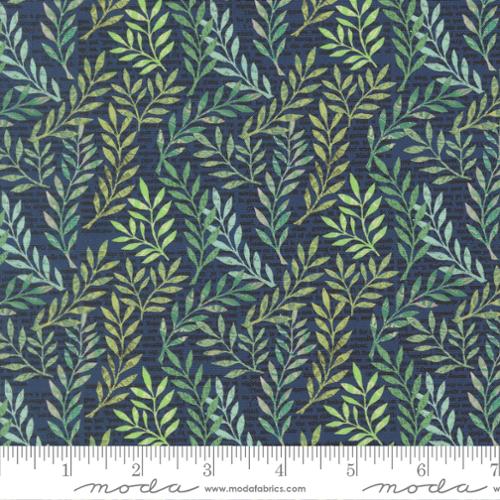 Tissu en coton Paper Hamlet Midnight Leaves - 44"/45" par yard