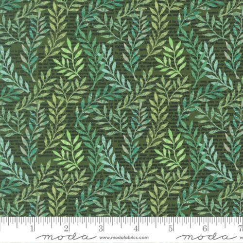 Tela de Algodón con Hojas de Topiario Paper Hamlet - 44"/45" por Yarda