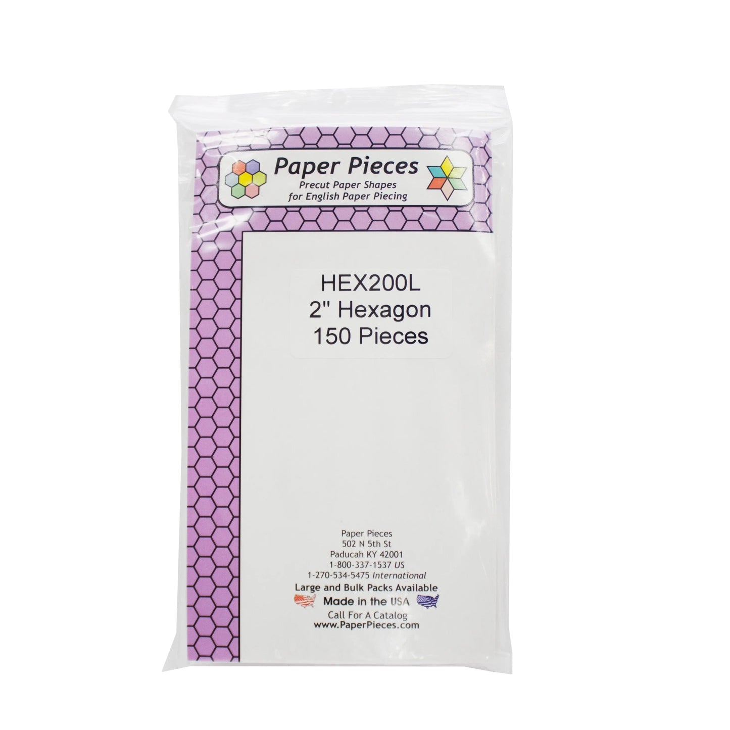 Paquete de Hexágonos de Papel Premium - 150 Plantillas Reutilizables