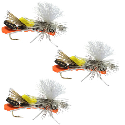 3 Pack Chernobyl Ant Foam Flies - Black & Orange - Size 10 - Korvel