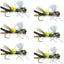 Chernobyl Ant Black Tan Foam Grasshopper Flies - Size 10 (Pack of 6) - Korvel