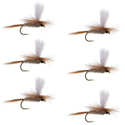 Hares Ear Parachute Classic Dry Fly - 6 Flies Hook Size 14 - Korvel