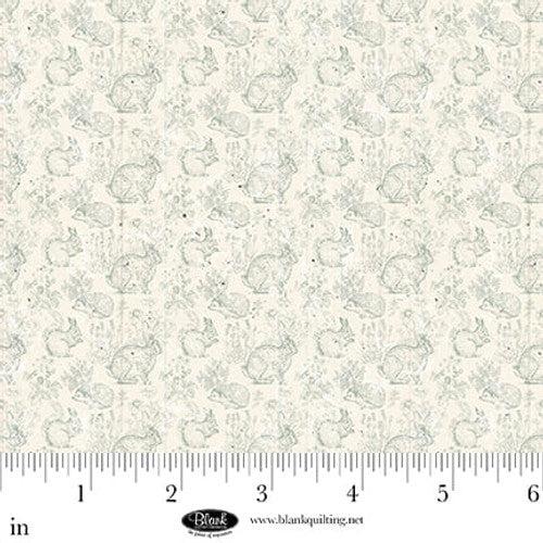 Parisian Snippets Digital Blue Bunnies Cotton Fabric - 44"/45" Per Yard