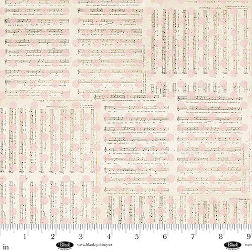Tejido de Algodón Ecru con Música y Puntos Parisian Snippets Digital