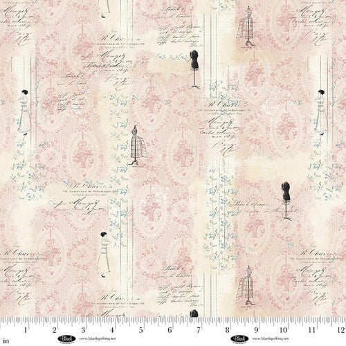 Tissu en coton numérique mannequin rose Parisian Snippets