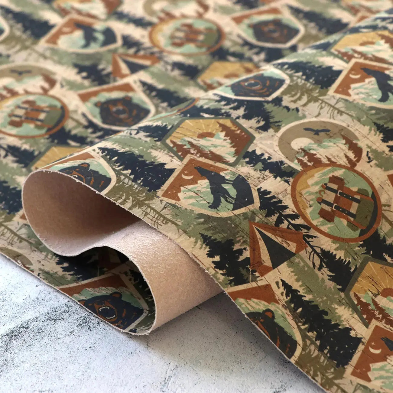 Premium Park Patches Cork Fabric - 1/2 Yard