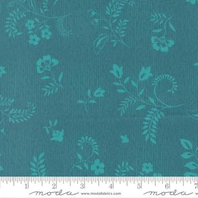 Parlor Boho Flowers Peacock Cotton Fabric - 44"/45" Per Yard