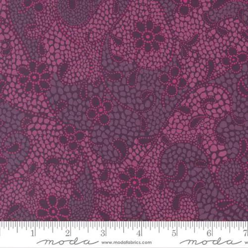 Tissu en coton Parlor Good Vibes Only Prune - 44"/45" par yard