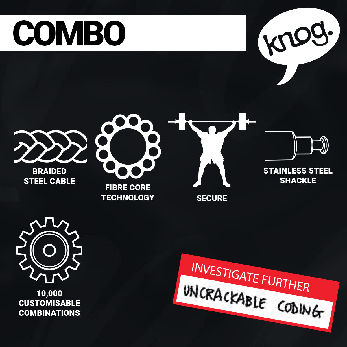 Knog Party Combo Cable Lock - Premium Security for Cyclists