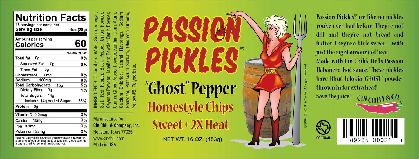 Passion Pickles® Chips Homestyle au Piment Fantôme