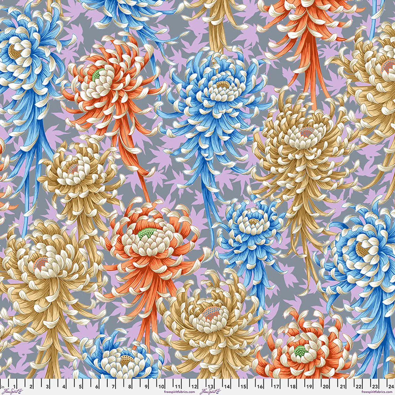 Tela de Algodón de Crisantemos Araña Pastel - 44"/46" por Yarda