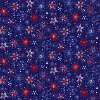 Tela de Medallones Estrellados Patrióticos - 43"/44" por Yarda