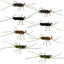 Premium Tungsten Bead Pat's Rubber Legs Euro Nymph Fly Assortment - 8 Size 10 Flies - Korvel