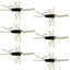 Premium Barbless Pat's Rubber Legs Tungsten Bead Jigged Black Euro Nymph - Pack of 6 Size 10 Flies - Korvel