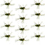 Premium Tungsten Bead Barbless Pat's Rubber Legs Nymphs - Black/Olive - 12 Pack Size 10 - Korvel