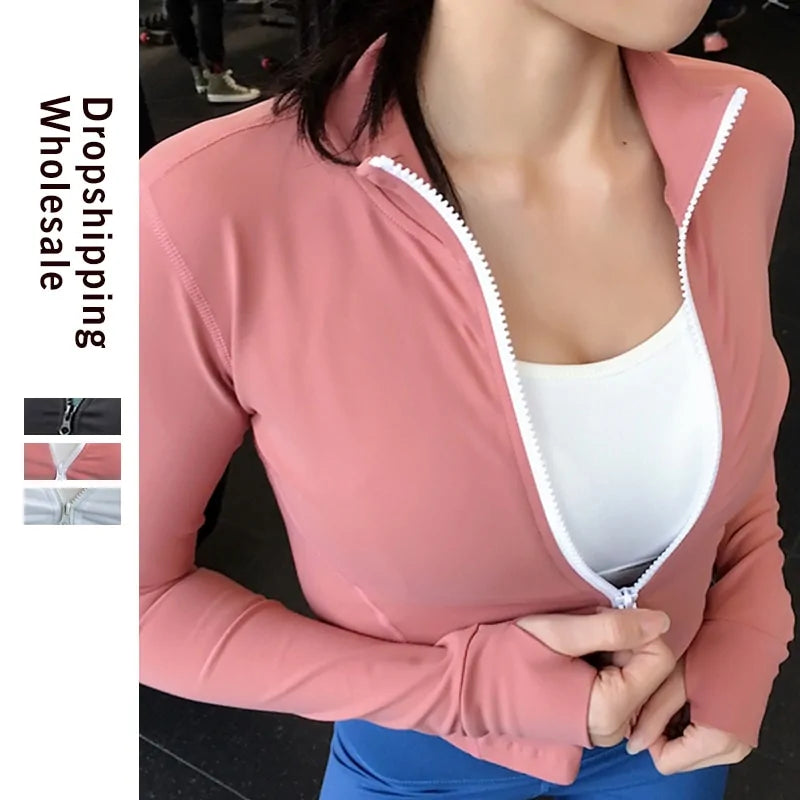 Veste de sport zippée ajustée pour femmes
