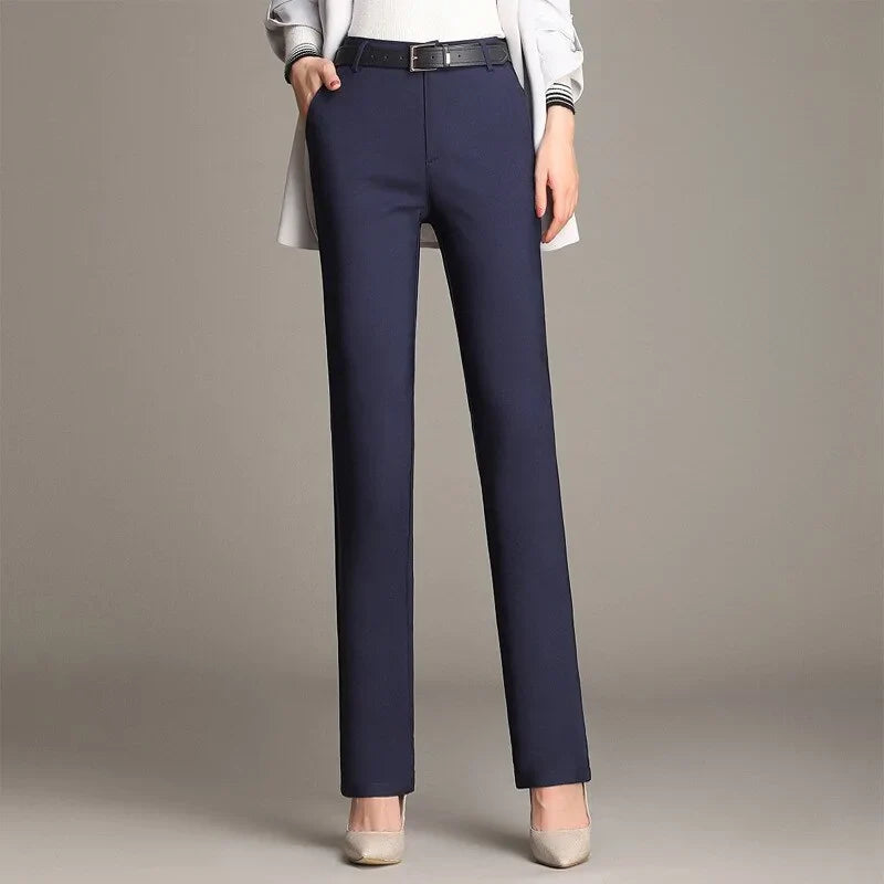 Pantalones de Oficina de Pierna Recta para Mujer YUEY