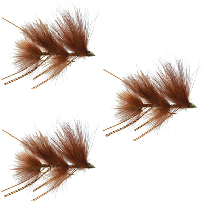 Circus Peanut Envy Streamer Brown - Hook Size 6 - Articulated - Set of 3