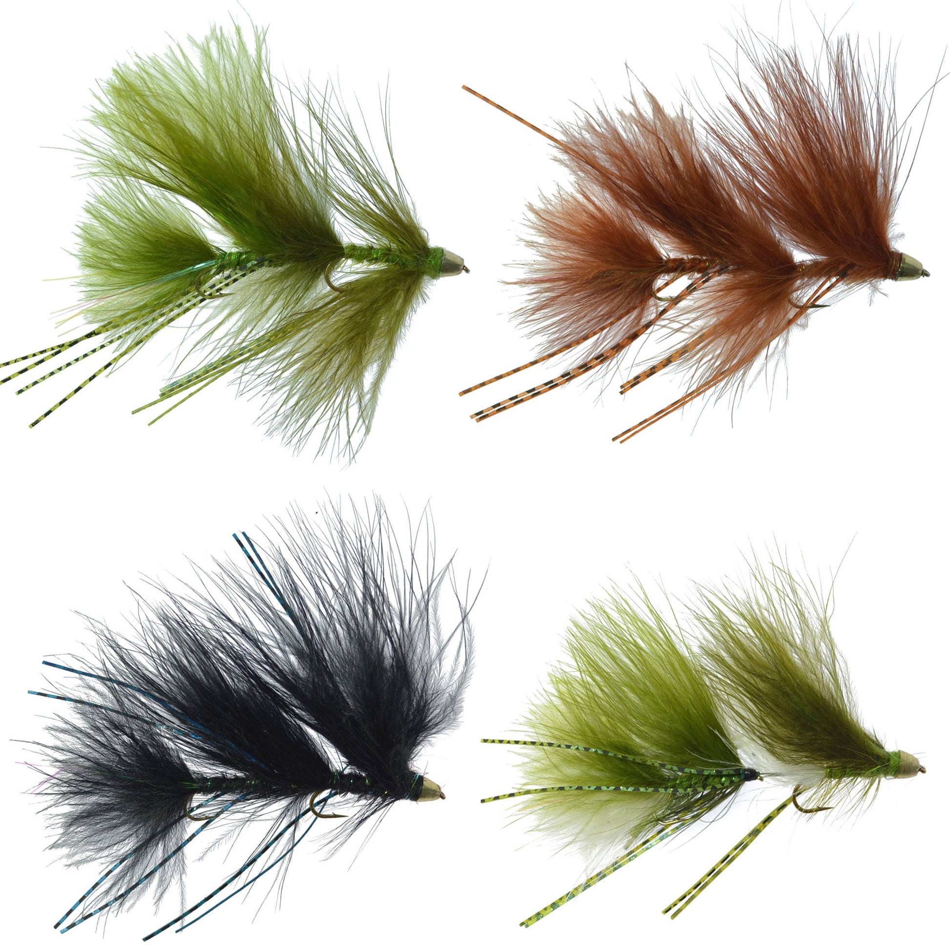 Circus Peanut Envy Streamer Collection - 4 Colors - Articulated Flies - Set of 4 - Hook Size 6 - Korvel