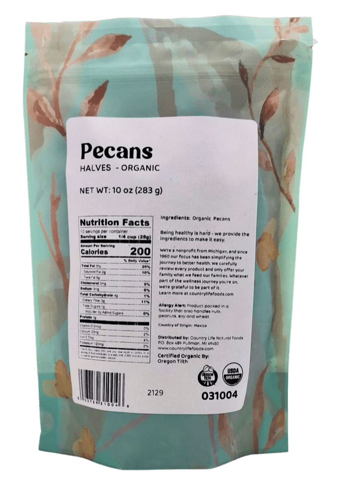 Crunchy Organic Junior Mammoth Pecan Halves - Nutty Bliss - Korvel