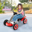 Pedal Powered 4-Wheel Toy Car with Adjustable Features - Red