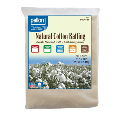 Pellon® Natural Cotton Batting with Scrim - Full Size 81" x 96"