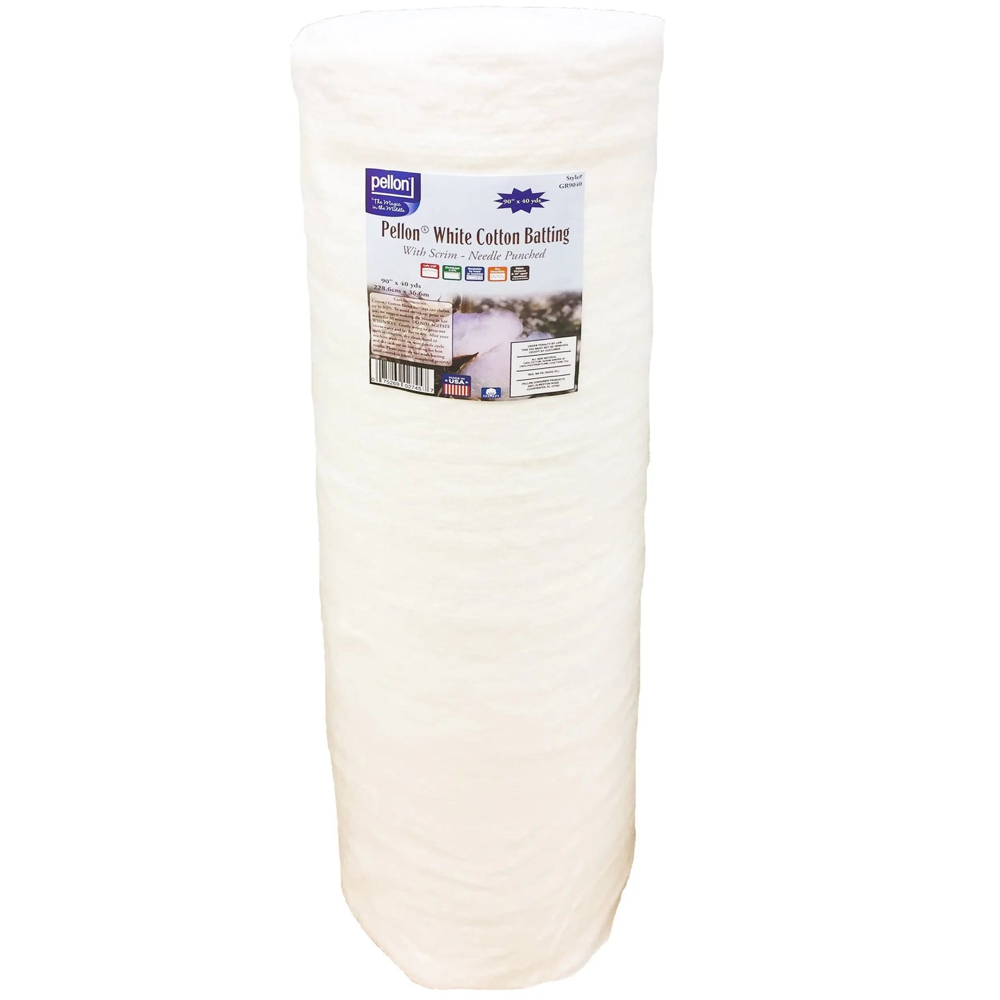 Batting en coton blanc Pellon® avec scrim - Rouleau de 90" x 40 yards