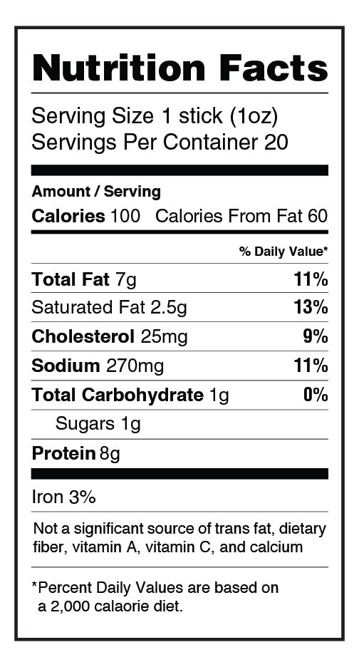 Pepperoni Flavor Snack Sticks – 20 Count | Keto Friendly, 1 g Sugar - Korvel