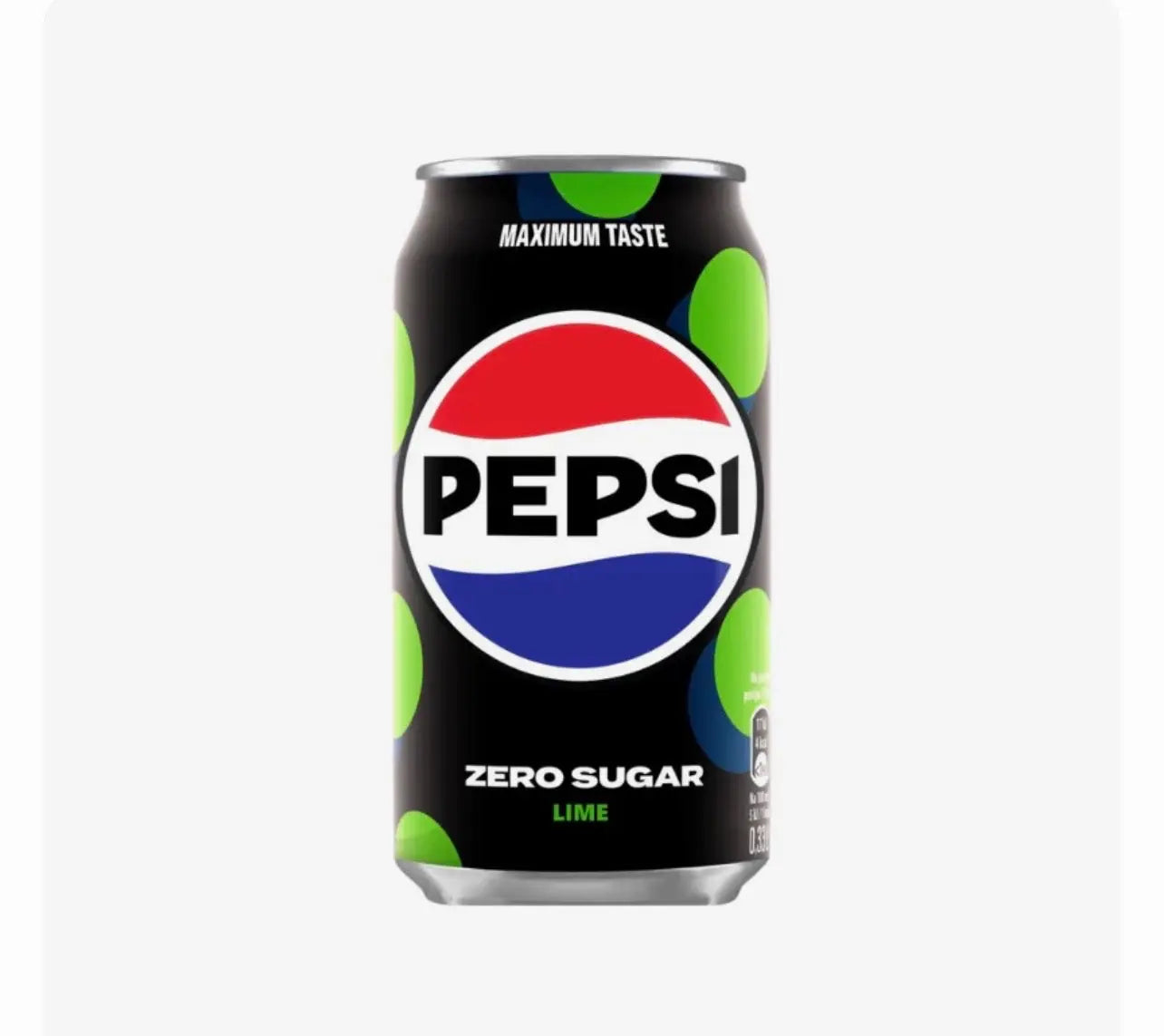 Pepsi Zero Sugar Lime Soda 355mL Can - Refrescante Cola Cítrica