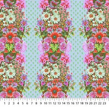 Tissu en coton Seafoam Beata's Garden de Perennial Borders