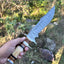 Premium 14” Damascus Steel Sub-Hilt Fighter Bowie Knife – Ideal Holiday Gift with Leather Sheath - Korvel