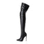 Bottes hautes YING LAN au-dessus du genou pour femmes - Cuir synthétique noir