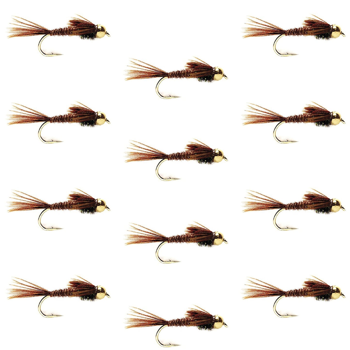 Premium Bead Head Pheasant Tail Nymphs - 12 Pack Size 16 - Korvel