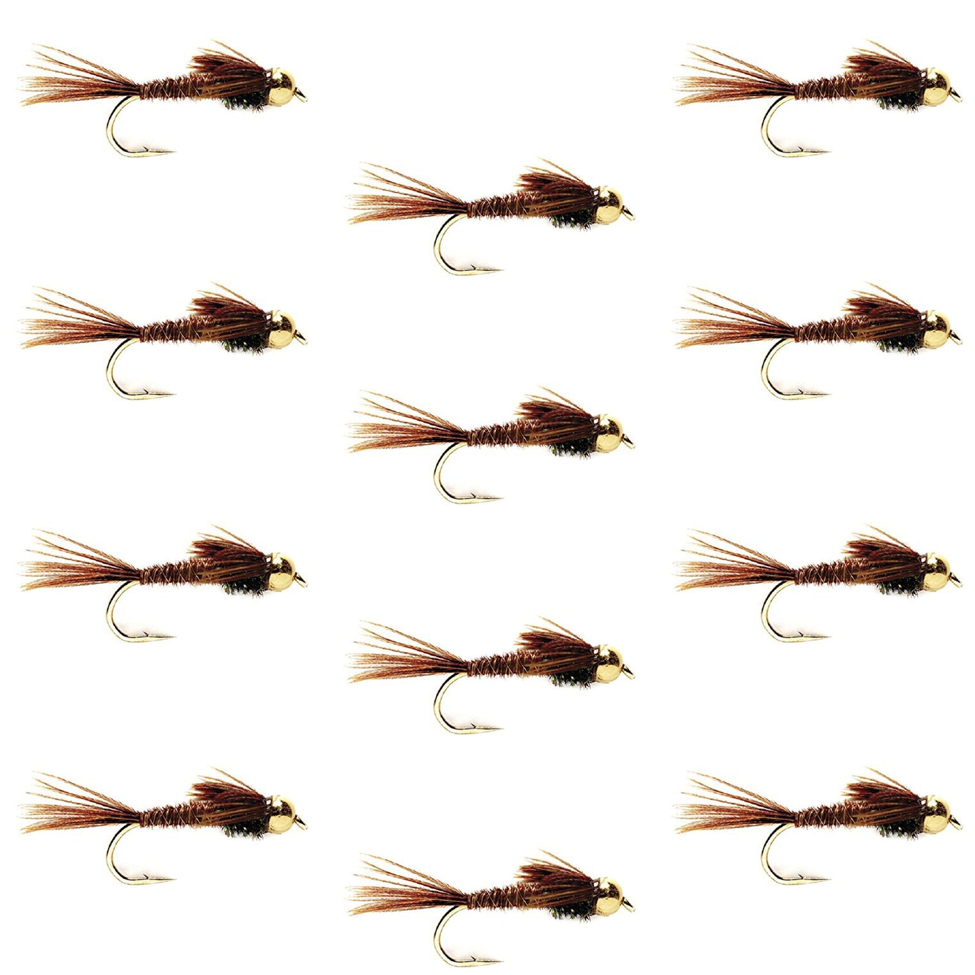 Premium Bead Head Pheasant Tail Nymphs - 12 Pack Size 16 - Korvel